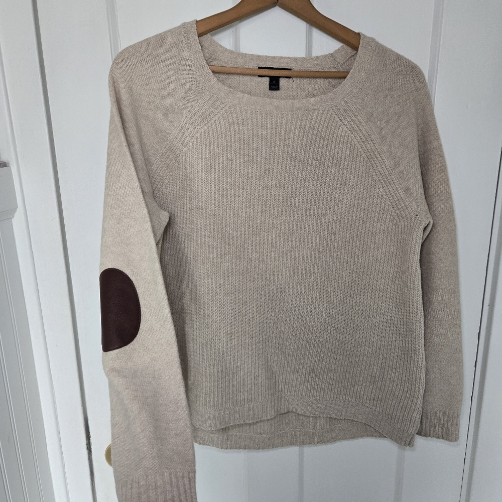 J. Crew Women's Wool Sweater Leather Elbow Patches Size S Dark Academia Poetcore - Picture 4 of 11